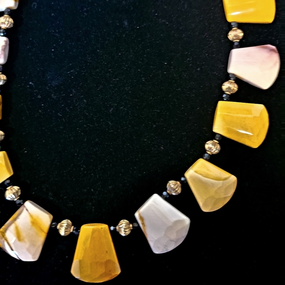 Chunky Mookite Onyx 18k Vermeil 925 Necklace 20" Christmas Holiday Gift - Picture 5 of 7